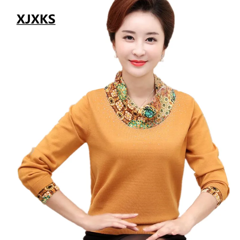 

XJXKS New 2019 fashion autumn and winter warm knitted pullover long-sleeved factory-direct-clothing women Christmas sweater