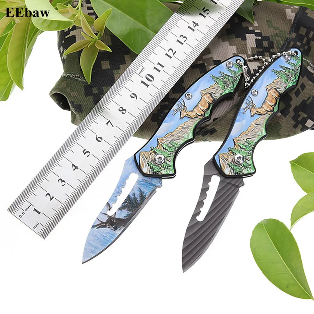 Мульти-функция складной нож 3D печать Ручка выживания нож боевой походный мульти инструмент открытый карманный фруктовый нож