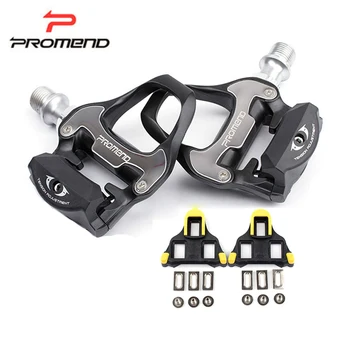 

Promend Cr-Mo Axle Self-lock Road Bike Pedals with Cleats CNC Aluminum Alloy Body Sealed Bearing Bicycle Pedal for Shimano