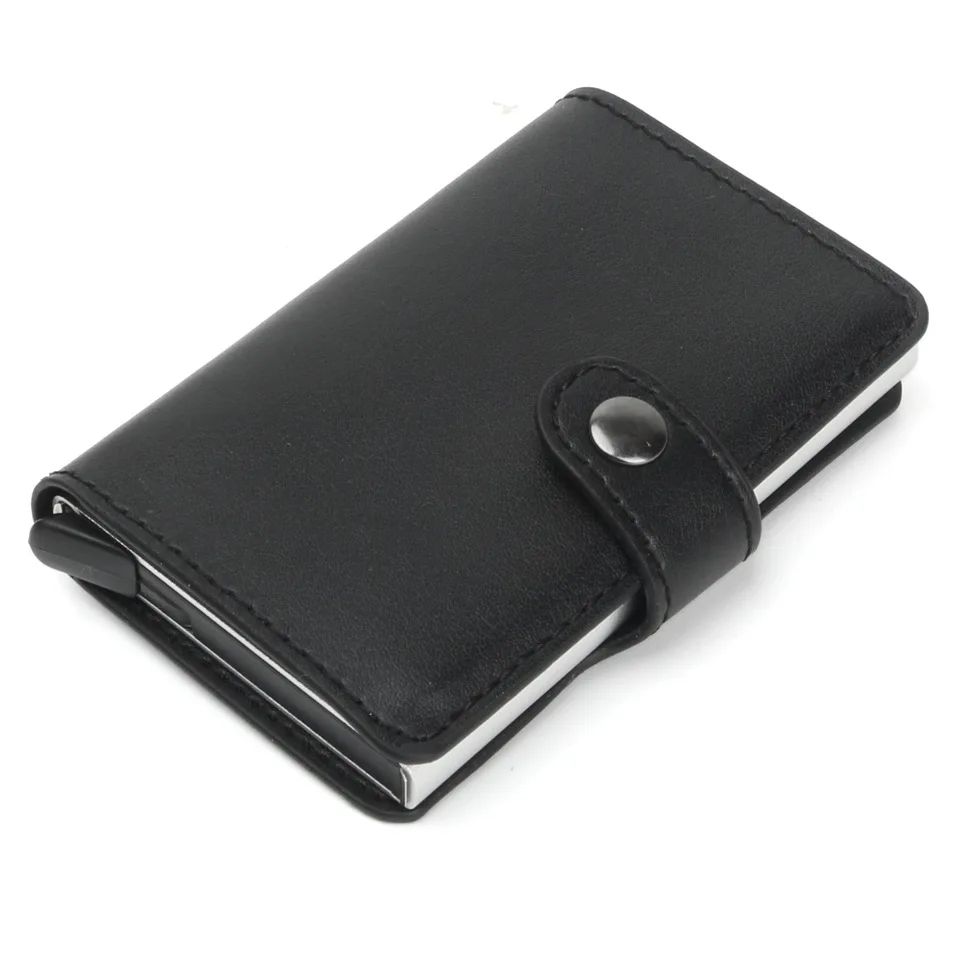 

Automatic Pop up RFID Blocking PU Leather Card Wallets Holder Case Business Credit ID Gift Card Foreign Trade Automatic Genuine