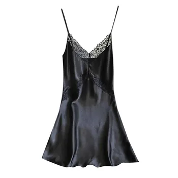 

ZHDAOR Summer NEW Women Ladies Fashion Lace Nightgown Strap Camis Solid Nightdress Babydoll Sleepwear Sexy Lingerie Free ship N4