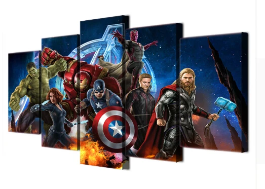 

Avengers 5Pcs Full Square Needlework Diamond Embroidery 5D DIY Diamond Painting Cross Stitch Mosaic Decorative