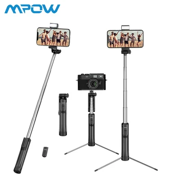 

Mpow 2 in 1 Bluetooth Selfie Stick Tripod With Fill Light Wireless Remote Control Selfie Stick Bluetooth Remote For Smartphone