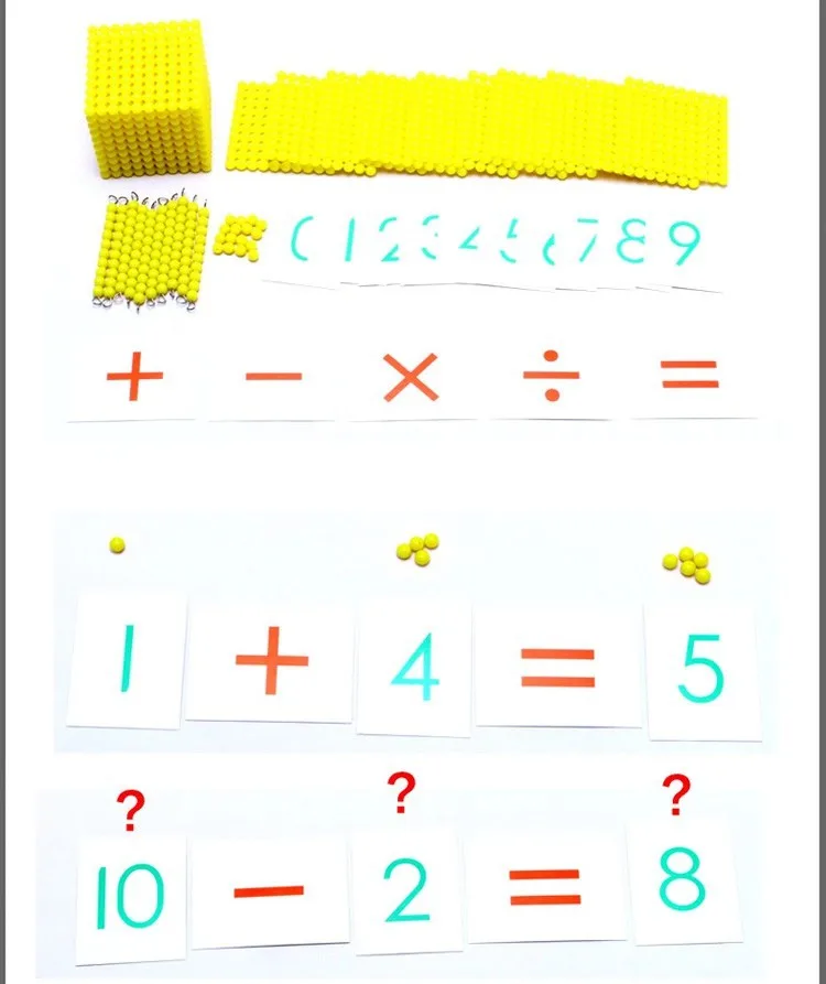 Профессиональные математические материалы Монтессори-база десять систем и цифровых карт бусины игрушки для детей развивающие игрушки для детского сада