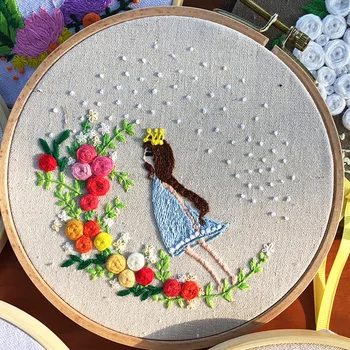 

New European Embroidery Diy Material Package Beginners Manual Basic Fabrics Kit Japan and South Korea 3D Embroidery Embroidery