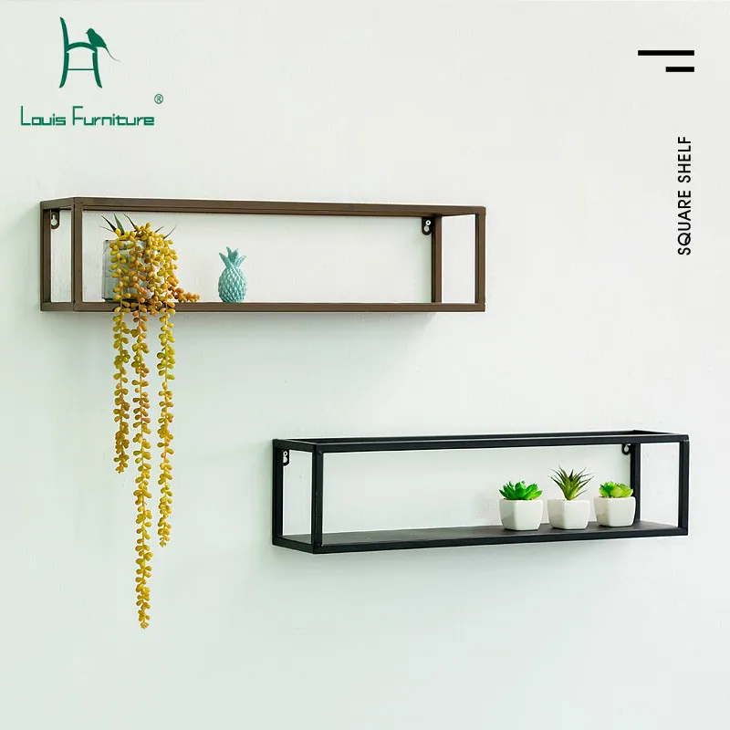 

Louis Fashion Plant Selves Nordic Living Room Wall Decoration Restaurant Creative Square Iron Art Store Modern