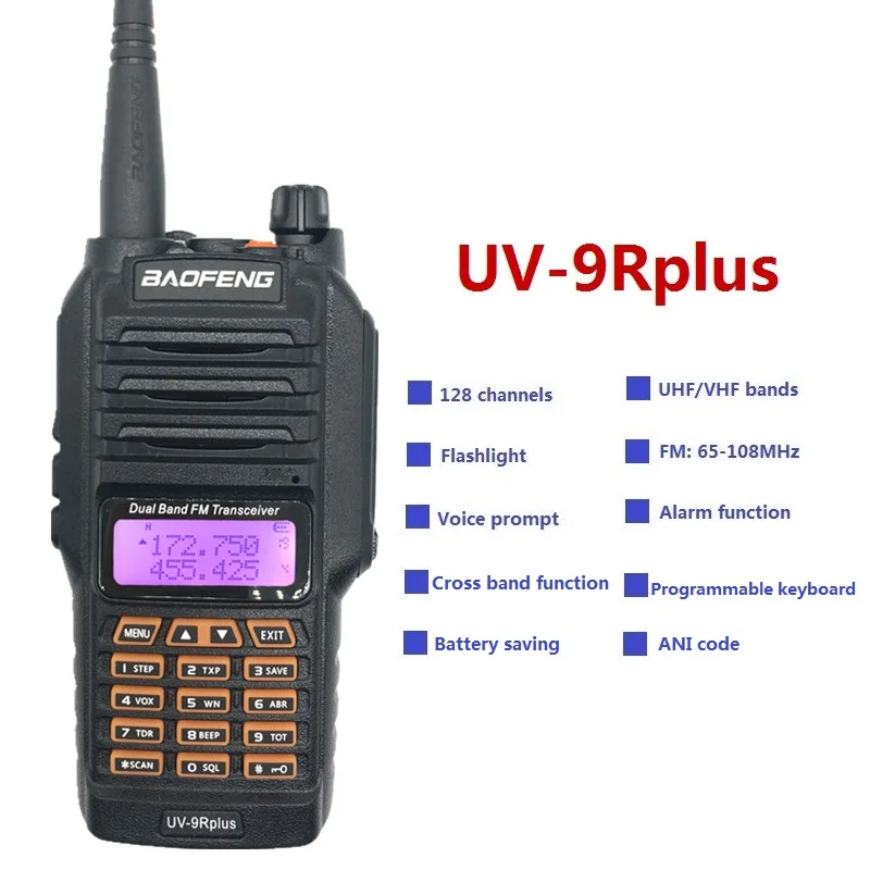 BAOFENG UV-9R PLUS 10 Вт Высокая мощность Водонепроницаемая рация UHF VHF 4800 мАч морской CB Ham Радио Рыбалка КВ трансивер UV 9R