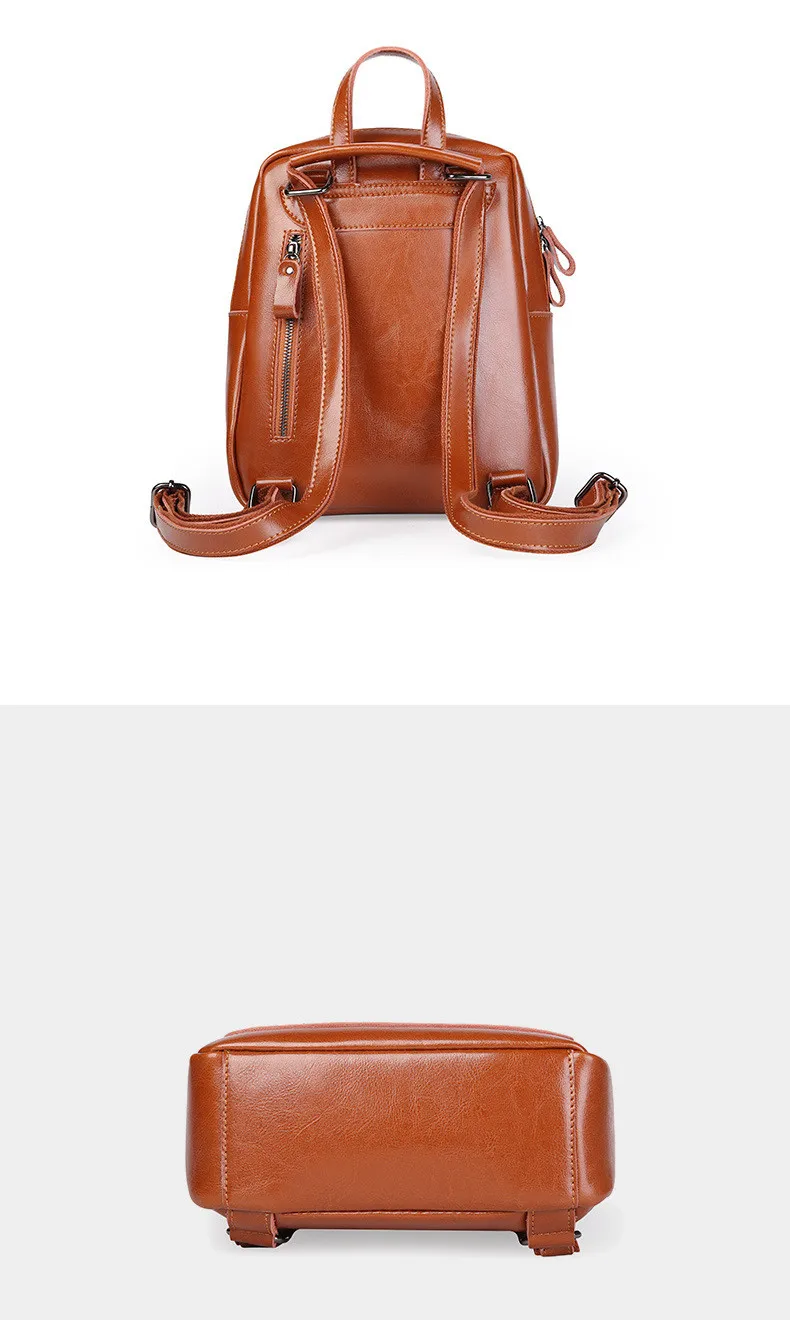 Oil wax leather women backpack (15)