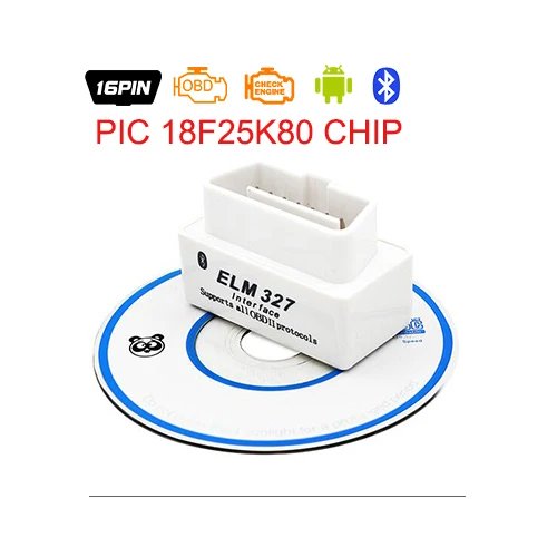 Чип PIC18F25k80 Супер Мини OBD2 ELM327 V1.5 Bluetooth диагностический инструмент v 1,5 obd2elm 327 работает на Android Крутящий момент PIC код ридер - Цвет: White mini elm327