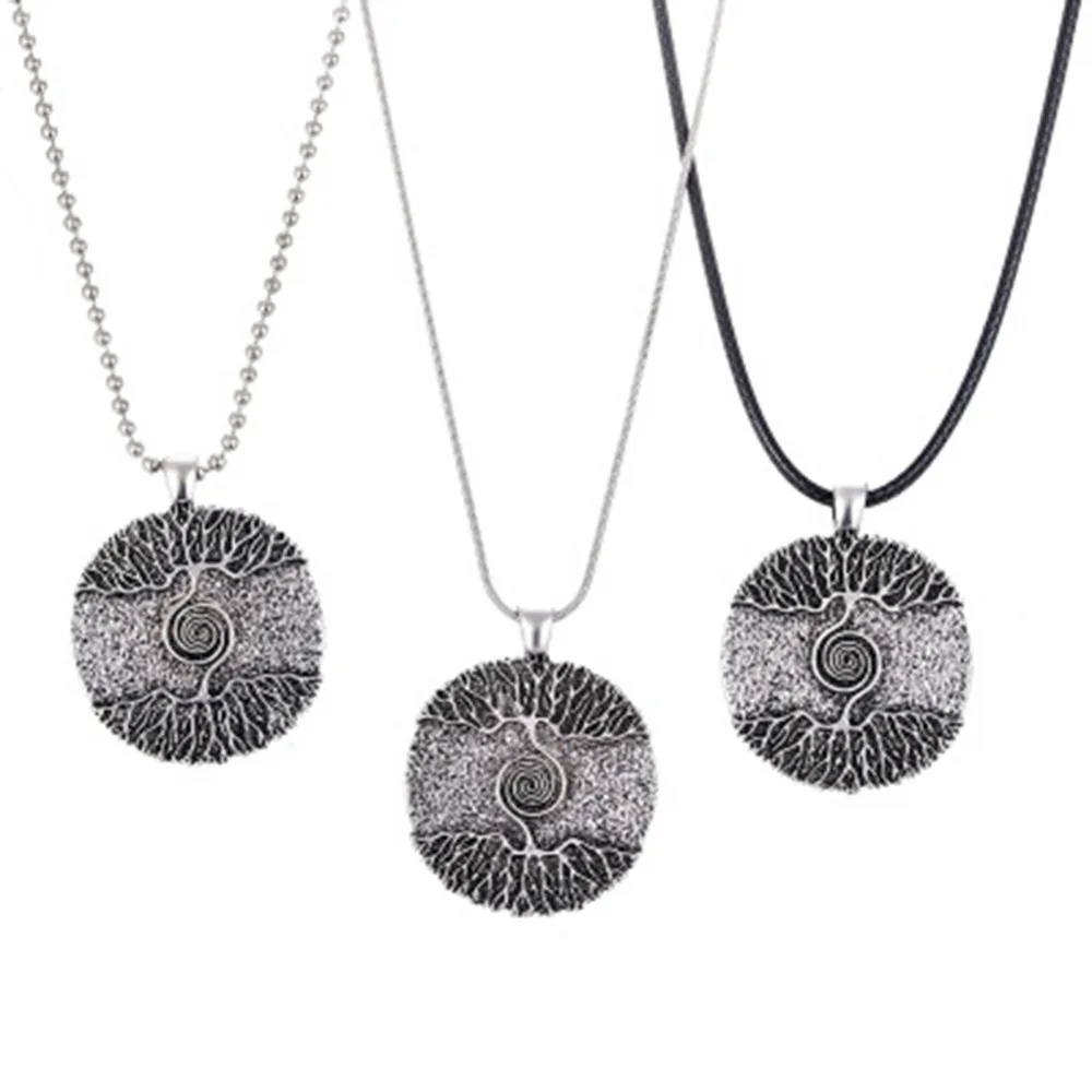 

Round Circle Life Tree Necklace women Pendants Gift Silver Color Necklaces Pendants Jewelry the Tree of Fortune design Gothic