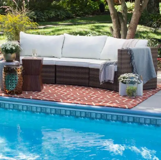 

Hot sale nice poolside furniture waterproof outdoor sofa patio rattan couches