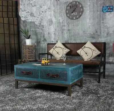 Луи модная мебель ретро промышленный стол железная мебель из цельного дерева персональный кофе Европейский ретро Ностальгический креативный - Цвет: 130 60 45cm
