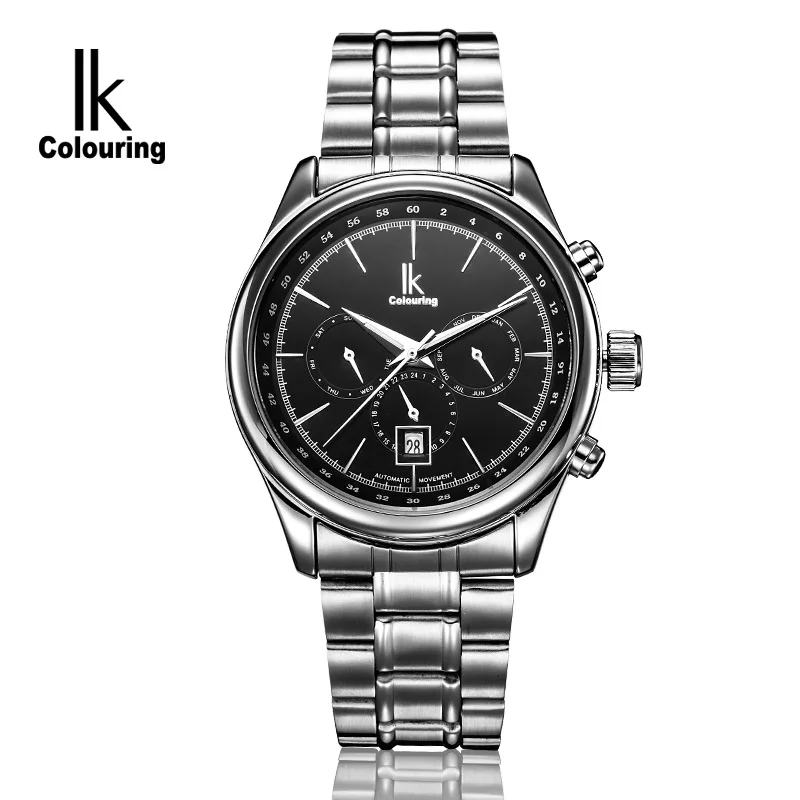 

Mens Watches Top Brand Luxury IK colouring Men's Automatic Mechanical Watches Clocks Full Steel Male Dress Casual WristWatch