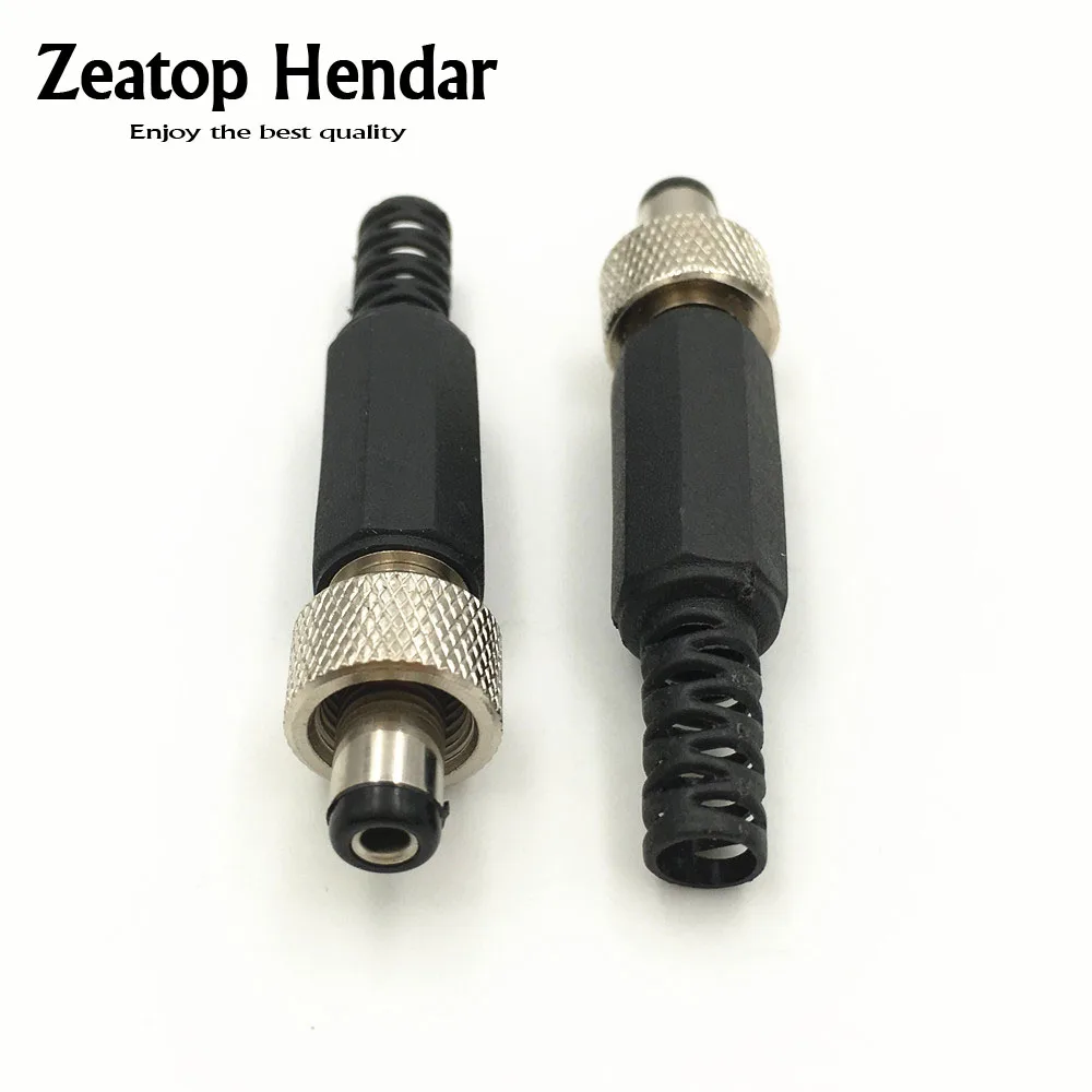

10Pcs Copper Lockable 5.5mm x 2.1mm DC Male Power Plug Connector