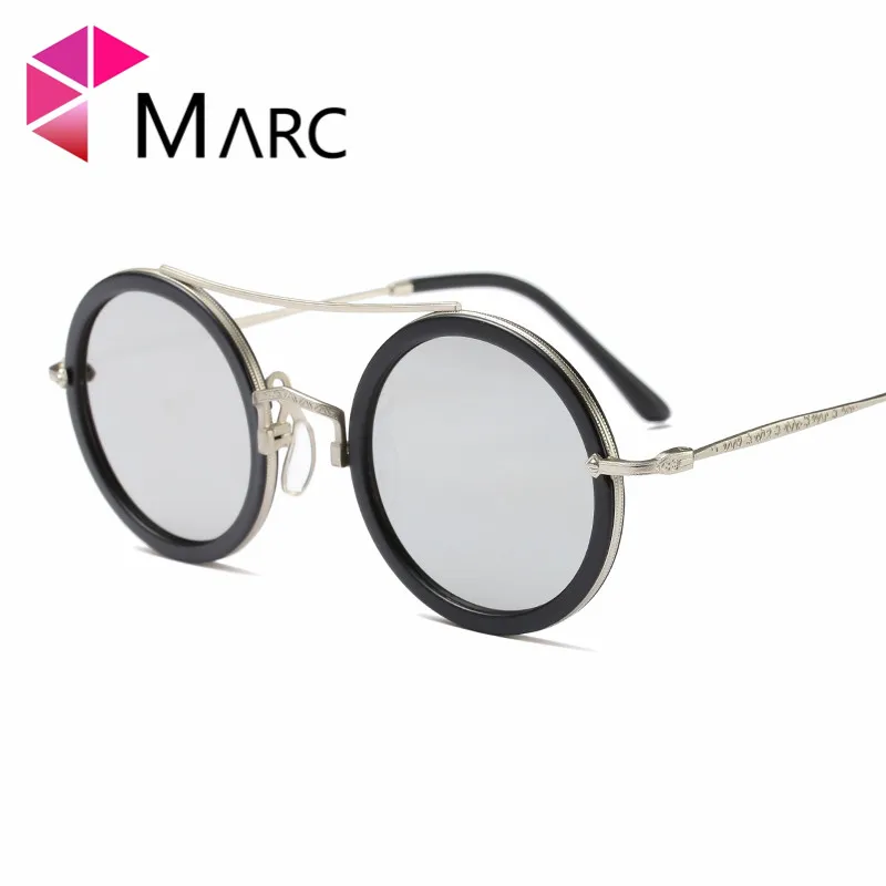 

MARC UV400 WOMEN MEN sunglasses Mirror Round Leopard Red Oculos eyewear gafas Sol Polycarbonate Plastic Red Sver