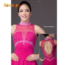 Платье для фигурного катания Nasinaya, индивидуальные юбки для конькобежцев для девочек, женщин, детей, Patinaje, гимнастика, представление 316