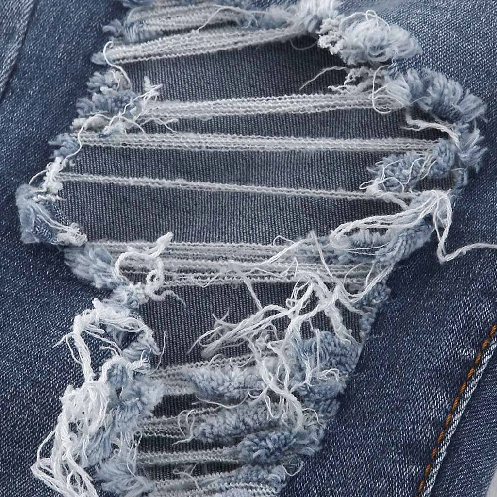 Модные женские джинсы деним отверстие женский Стрейчевые с посадкой на талии тощий отверстие рваные карандаш с высокой талией тонкий