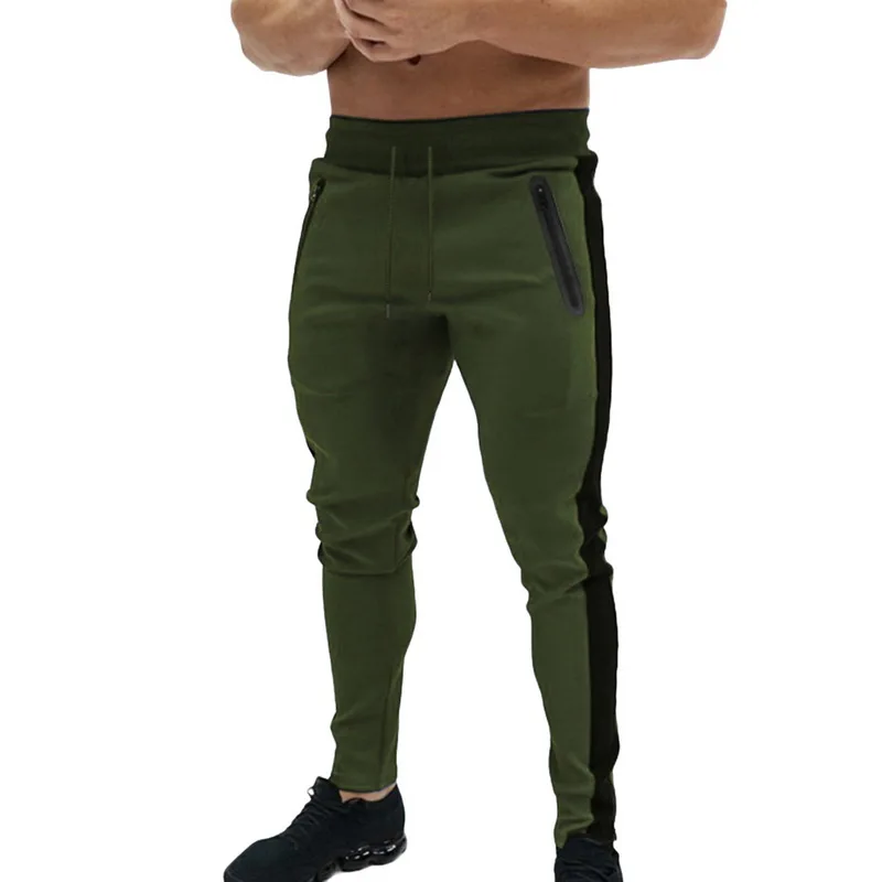 

MJARTORIA Men Pants Casual Color Side Stripe Sweatpants New Fitness Trousers Stitching Elastic Soft Slim Fit Sports Pencil Pants