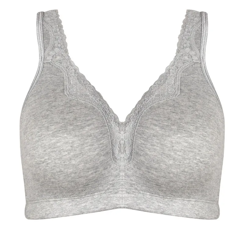 Wholesale Ladies Ultra-thin Cotton Material Bras 110C Big Size Underwear With Full Cup and No Steel Ring-5
