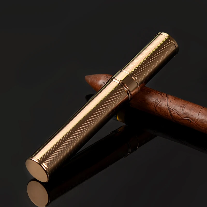 Pure Copper Humi Savor Travel Cigar Tube Case One Holder Portable Cigar