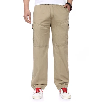 

Men Cargo Pants Male Casual Side Multi Pocket Overall Pant Man High Elastic Waist Trousers Leisure Daily Streetwear Army Green