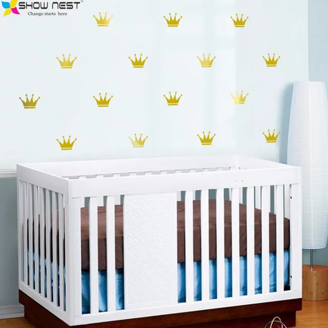 Gold Crown Wall Decal Vinyl Sticker Cartoon Style Home Decor Kids Gold Crown Wall Decal Vinyl Sticker Cartoon Style Home Decor Kids Art
