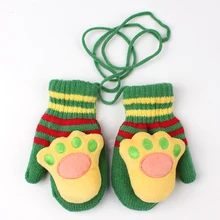 Мультфильм вязать детские перчатки толстые теплые митенки детские мальчики девочки флис варежки осень-зима детские перчатки для маленьких мальчиков Костюмы
