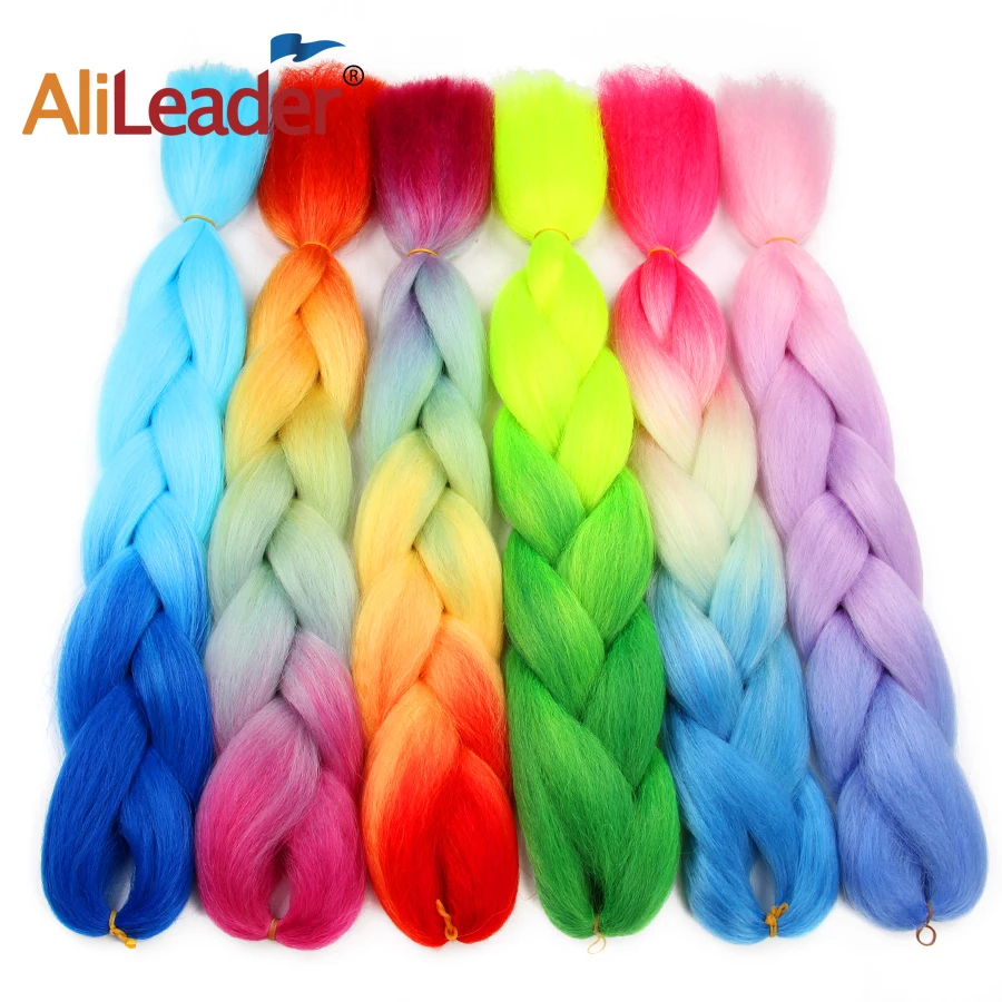 

Alileader Jumbo Braids Ombre Blue Purple Red Synthetic Braiding Hair Crochet Braids Hair Extensions Hairstyles 102 Colors