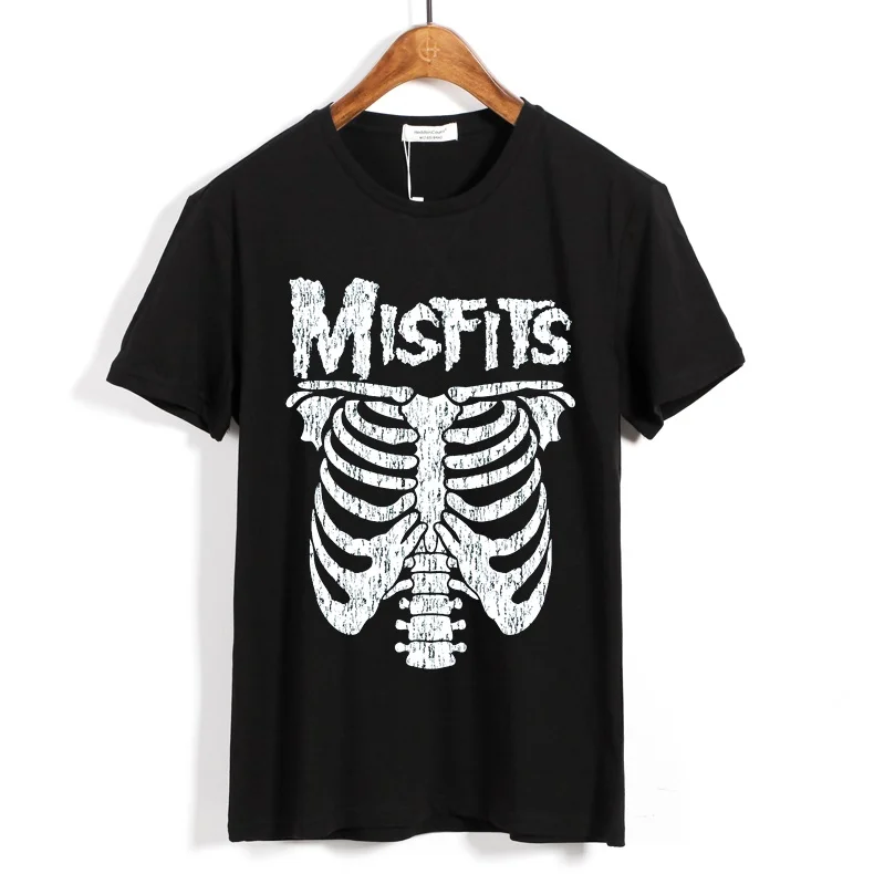 20 дизайнов, винтажный бренд Misfits Rock для мужчин и женщин, рубашка в стиле панк, Череп, кость, Hardrock, тяжелый металл, хлопок, скейтборд, camiseta, футболка - Цвет: 1