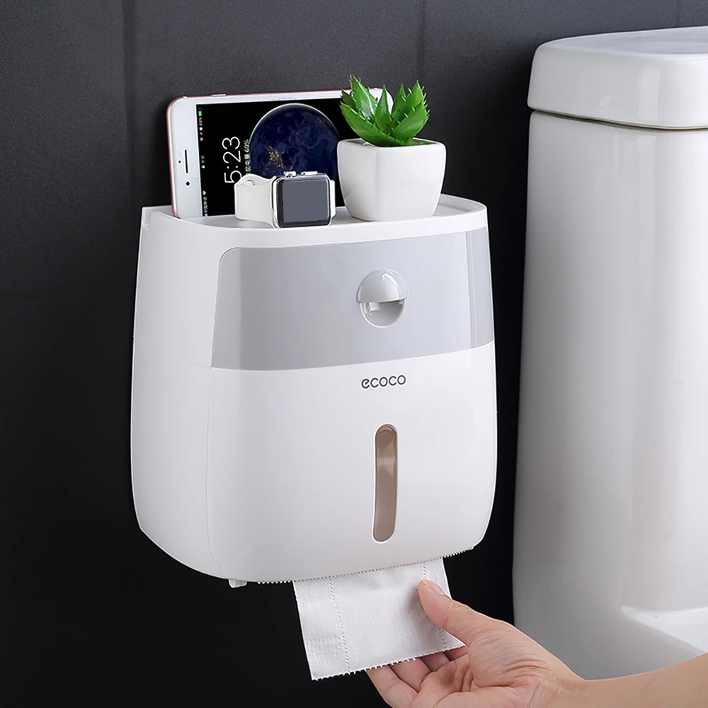 WC держатель для туалетной бумаги настенный держатель для туалетной бумаги с полка-органайзер для ванной пластиковая коробка для рулона салфеток держатель для бумажных полотенец