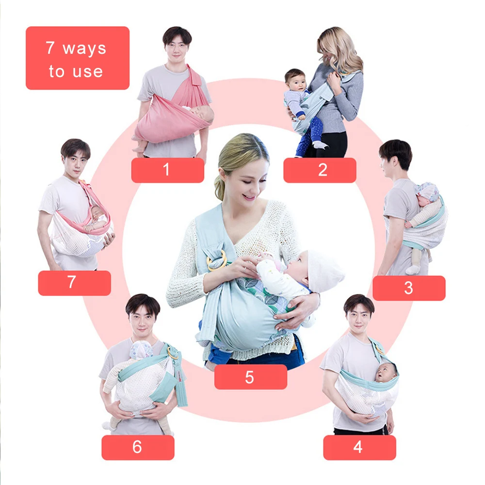 

Portable Breastfeed Feeding Carrying Belt Baby Carrier Wrap Ring Sling Adjustable Breathable Kids Carrier Sling