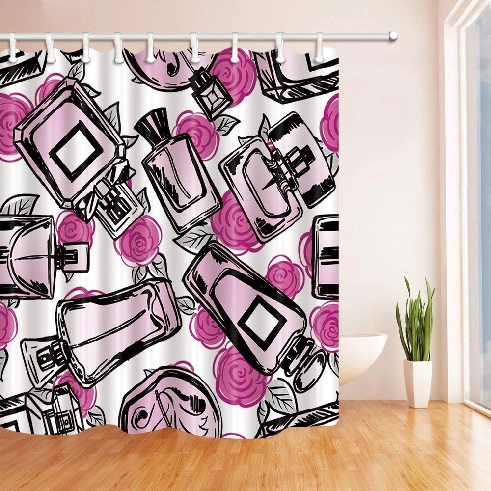 Fashion Woman Makeup Perfume Shower Curtain Watercolor Perfume Bottles With Rose In White Fabric Waterproof Bath Curtain Shower Curtains Aliexpress Fashion Woman Makeup Perfume Shower Curtain Watercolor Perfume Bottles With Rose In White Fabric Waterproof Bath Curtain Shower Curtains Aliexpress