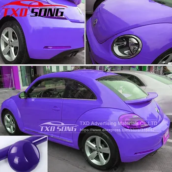 

10/20/30/40/50/60*152CM Purple Glossy Vinyl Wrap Film Gloss Vinyl Sheets Car Body Sticker Shinny Self Adhesive Vinyl
