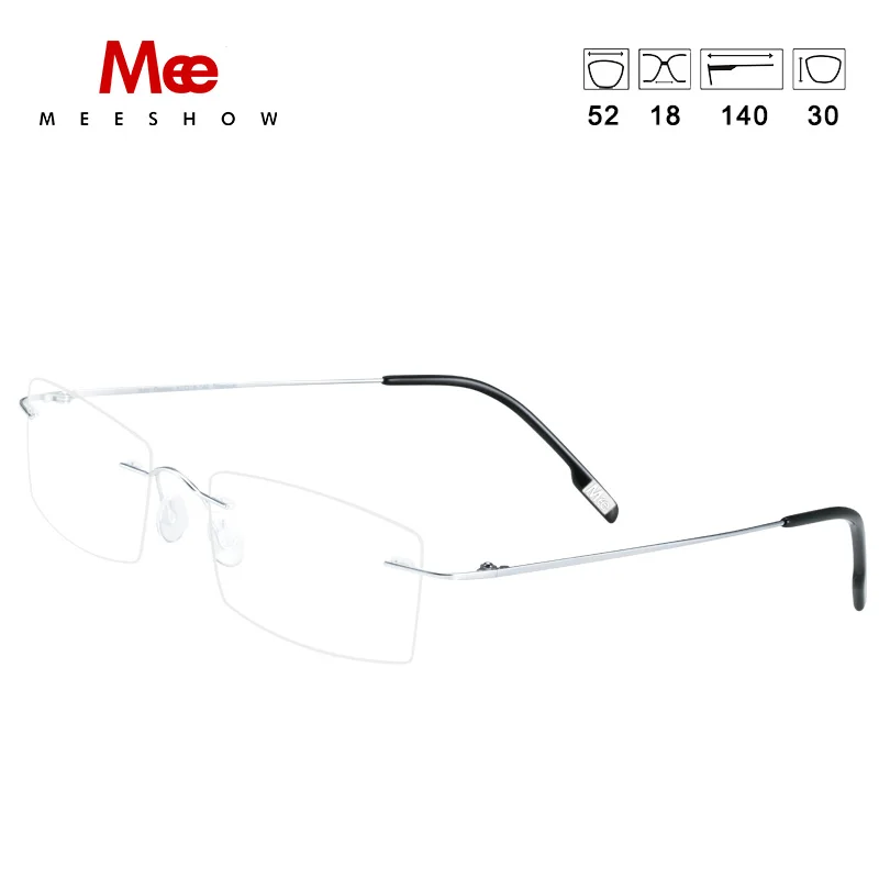Meeshow титановые очки, оправа для женщин и мужчин, очки без оправы, Ультралегкая оптическая оправа, очки для близорукости по рецепту, европейские очки