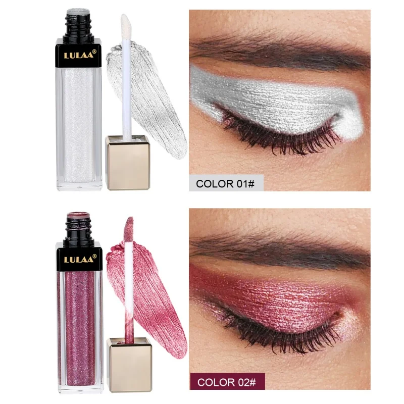 New 12 Colors Shine Smoky Eyeshadow Waterproof Dimond Glitter Liquid Eyeshadow Women's Cosmetic Eyeshadow Eyeliner 1pc