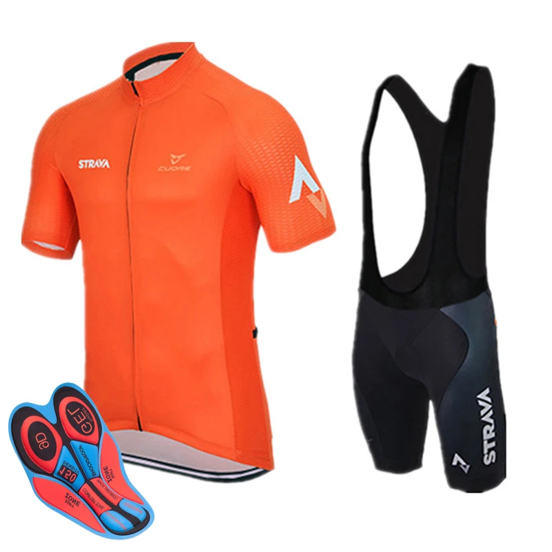 

2017 STRAVA Cycling Jersey Set Summer Mountain Bike Clothing Pro Bicycle Cycling Jersey Sportswear Suit Maillot Ropa Ciclismo
