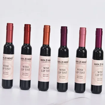 

by ems or dhl 200pcs Waterproof Matte Liquid Lipstick Sexy Red Wine Bottle Stained Matte Lip Gloss