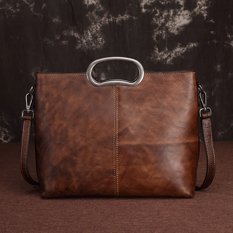 AETOO Retro leather postman bag, Lady handbag, single shoulder tree ointment leather woman crossbody bag