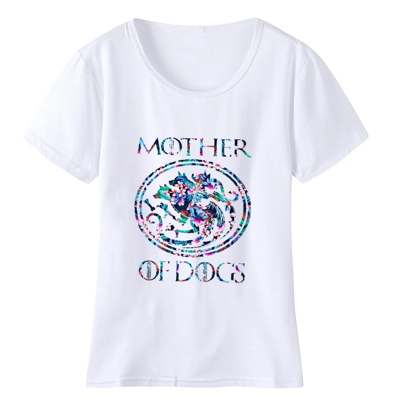 Женские футболки «Игра престолов», футболка «Мама собак», футболка с цветочным принтом «GOT Fans», тонкая женская футболка, забавные повседневные футболки - Цвет: 5