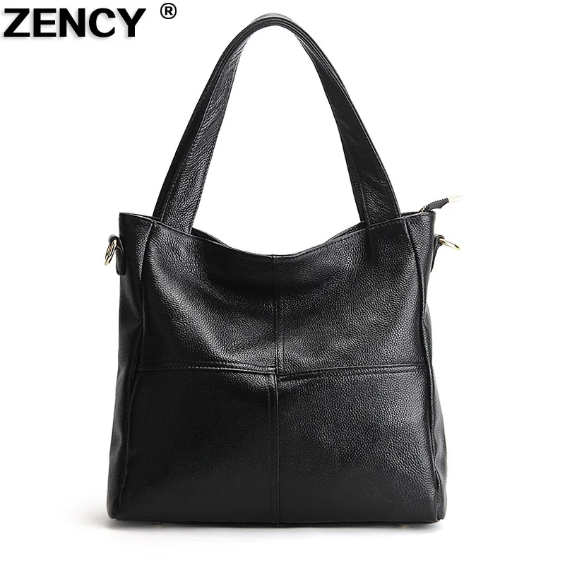 ZENCY 100% натуральная коровья кожа женские сумки на плечо повседневные женская