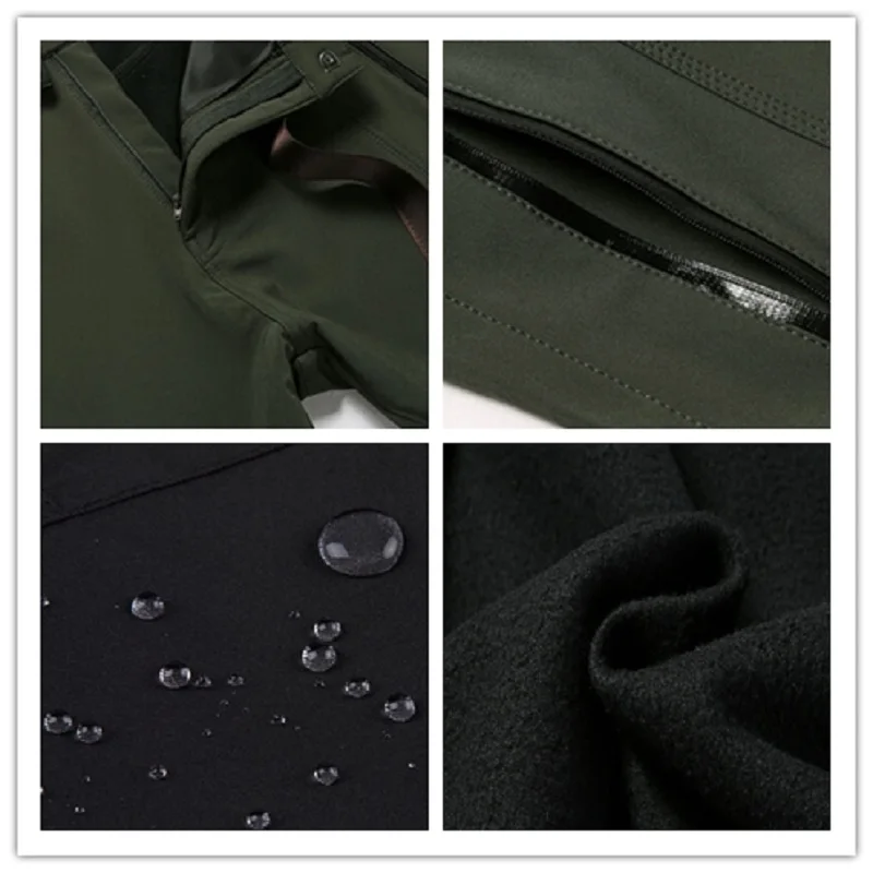 5XL hombres nuevos de invierno pantalones de senderismo al aire libre dentro de lana térmica pantalones a prueba de agua a prueba de viento pantalones para Camping senderismo RM020