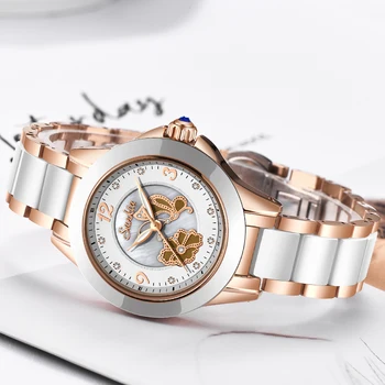 SUNKTA Luxury Crystal Watch Women Waterproof Rose Gold Steel Strap Ladies Wrist Watches Top Brand Bracelet Clock Relogio Feminin top brand luxury gold women watches steel quartz ladies rose bracelet watch casual clock lovers girl simple wristwatch relogio