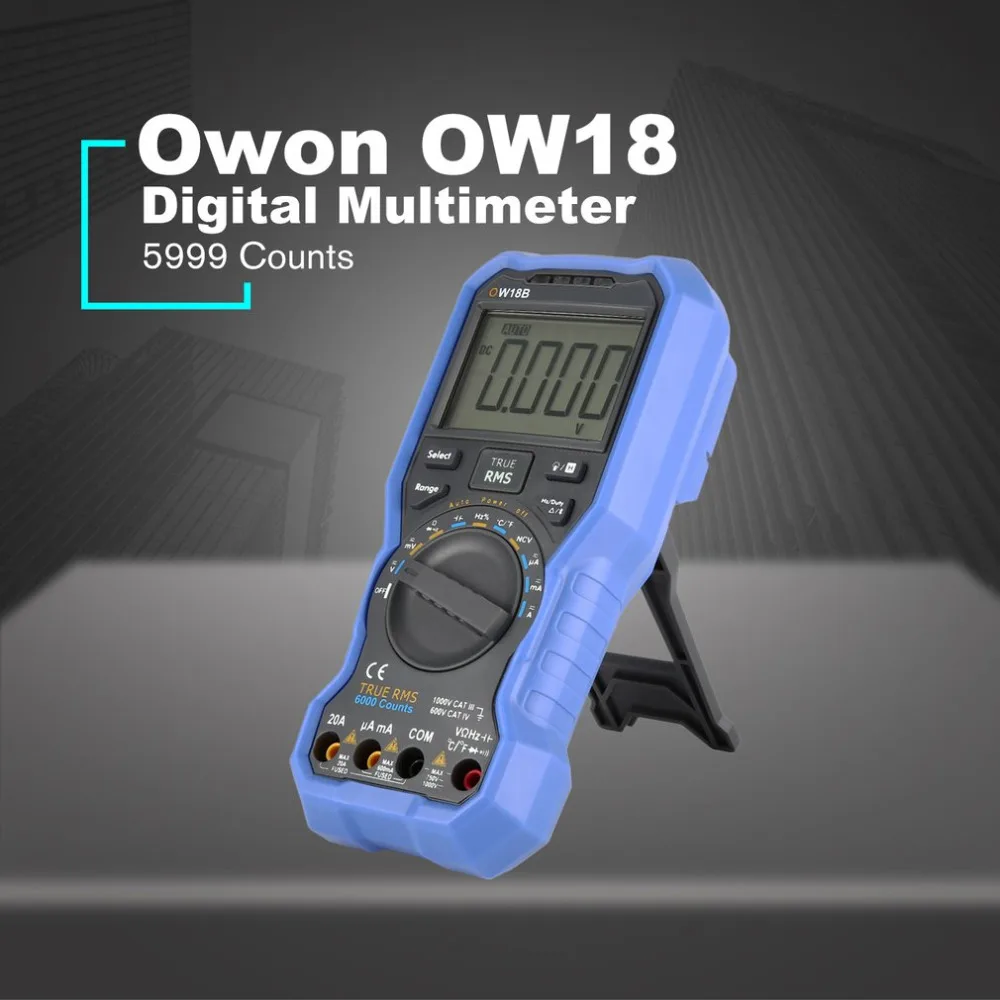 Owon OW18B Цифровой мультиметр DC/AC напряжение измеритель тока портативный Вольтметр