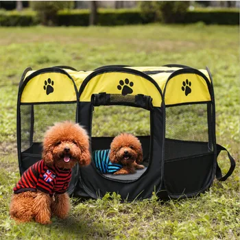 

Portable Folding Pet Tent Dog House Cage Dog Cat Puppy Kennel Octagonal Fence