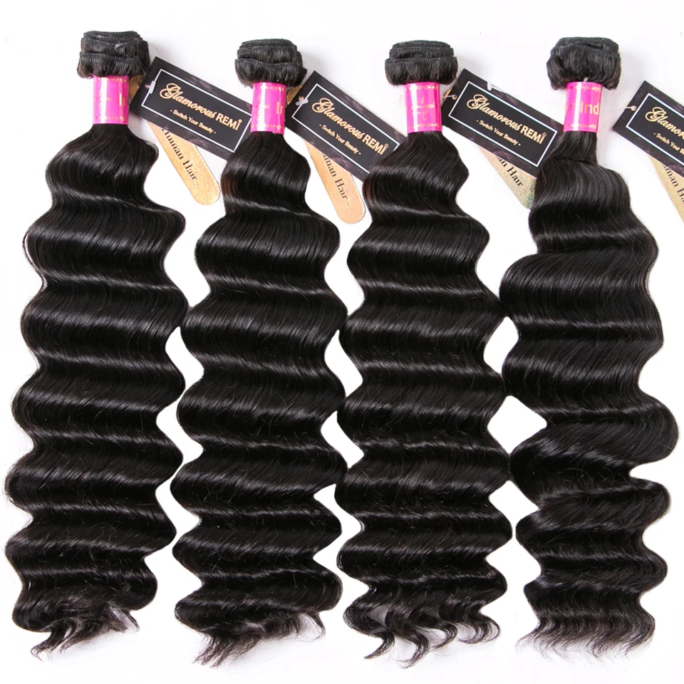 

Loose Deep Wave Bundles Deal Can Buy 4 Bundles 100% Remy Human Hair Weave Extensions Natural Color Indian Hair Bundles for Women
