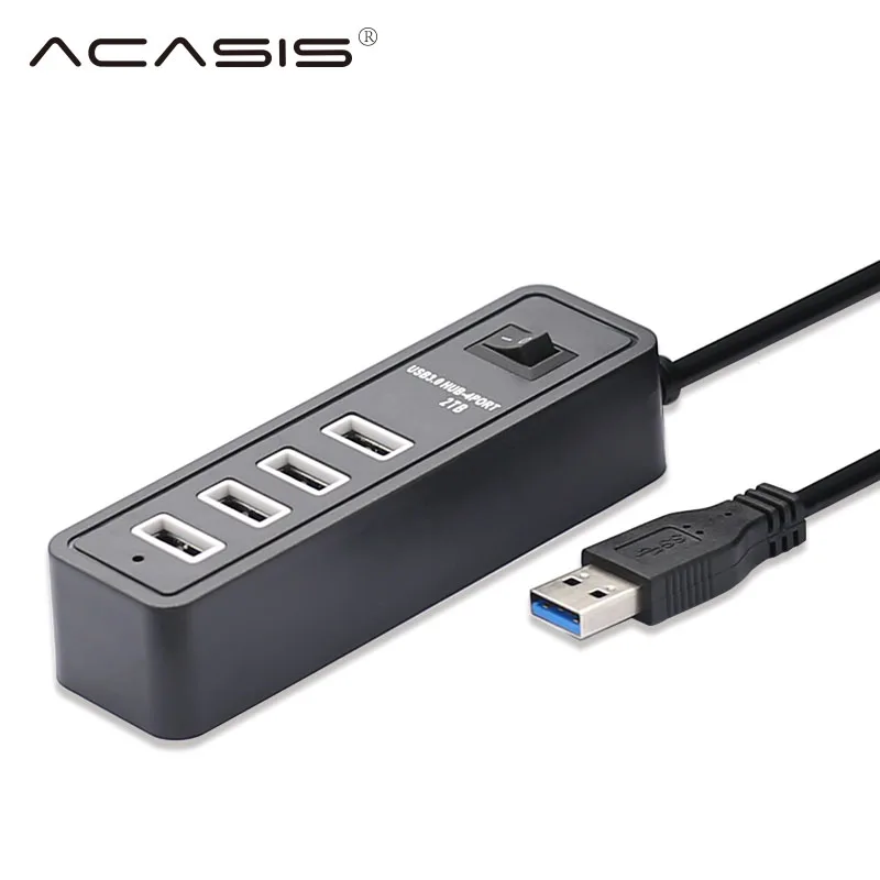 New USB 3.0 2.0 hub 4 port led no/yes switch Laptop Accessories