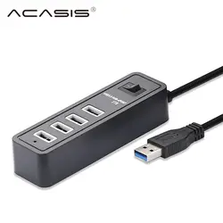 Новый USB 3.0 2.0 HUB 4-порт СИД no/да переключатель Аксессуары для ноутбуков дистрибьютор Разветвитель USB HUB адаптер