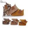 2022 Brand New Toddler Newborn Baby Boy Girl Leather Soft Sole Crib Shoes Sneakers Prewalker Leopard Solid Warm First Walkers ► Photo 1/6