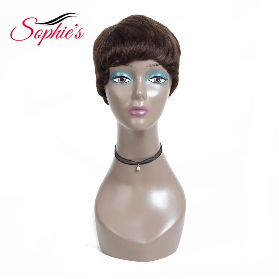 Sophie's Short Human Hair Wigs For Women Brazilian Natural Wave Non-Remy Human Hair No Smell H. ANNA Wigs Bouncy 4.5inches 61g