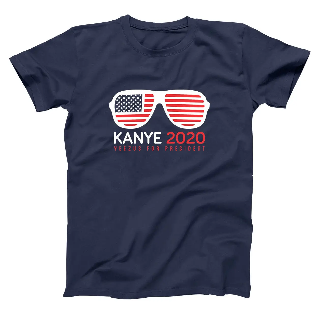 Kanye 2020 For President Funny Humor Election Usa Navy Basic Men's T-Shirt | Мужская одежда
